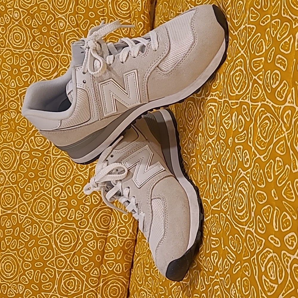 New Balance Cream and Gray Sneakers